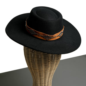 Chokore Chokore Rivet Belt Fedora Hat (Black) Chokore Rivet Belt Fedora Hat (Black) 