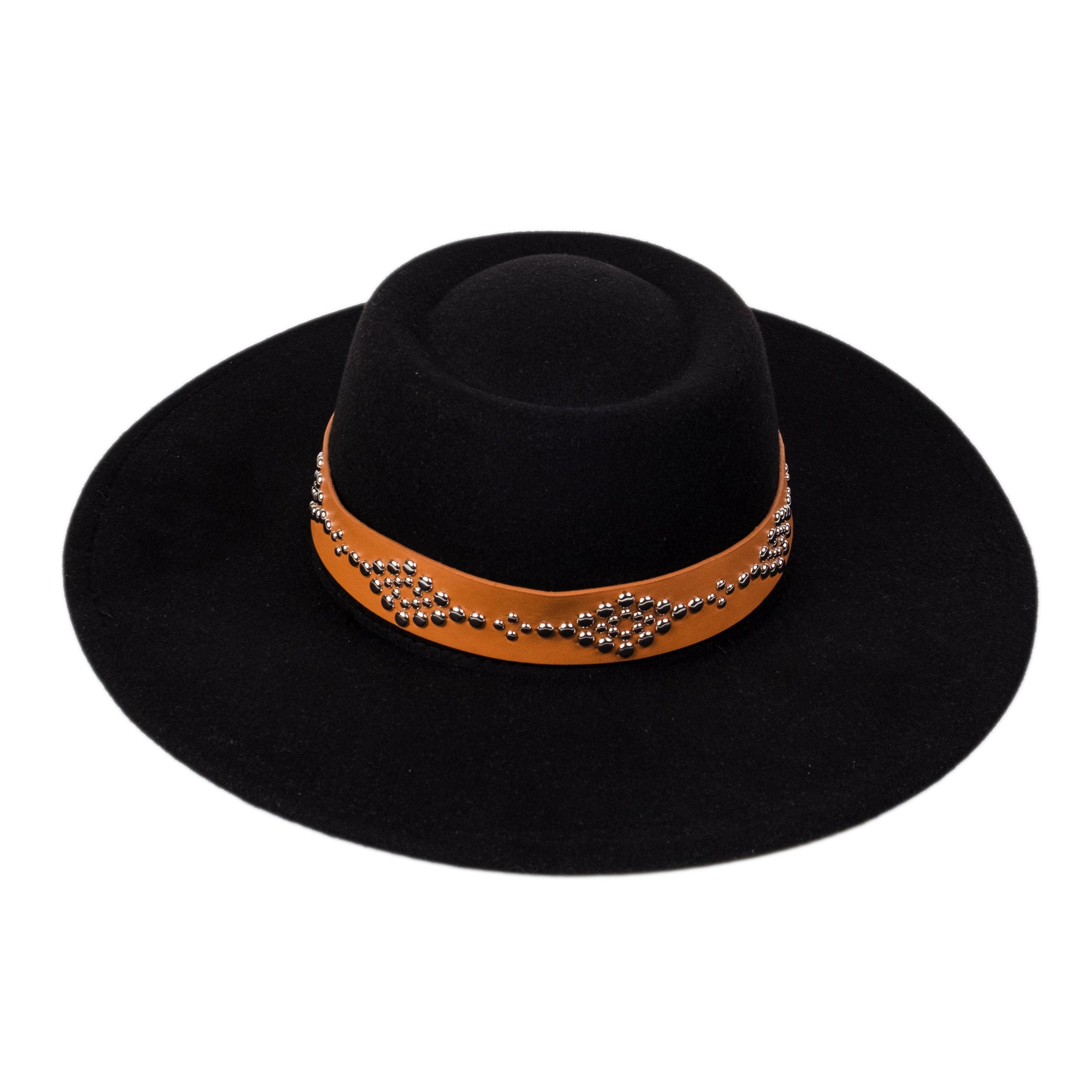 Chokore Rivet Belt Fedora Hat (Black)