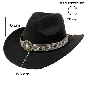 Chokore Chokore Ethnic Tibetan Cowboy Hat (Black) Chokore Ethnic Tibetan Cowboy Hat (Black) 