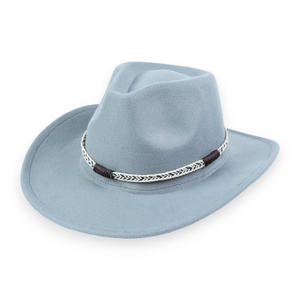 Chokore Chokore Cowboy Hat with Braided Thread Belt (Light Gray) Chokore Cowboy Hat with Braided Thread Belt (Light Gray) 