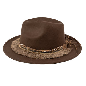 Chokore Chokore Boho Style Fedora Hat (Chocolate Brown) Chokore Boho Style Fedora Hat (Chocolate Brown) 