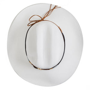 Chokore Chokore Cowboy Hat with Shell Belt (White) Chokore Cowboy Hat with Shell Belt (White) 