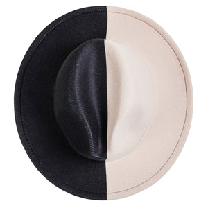 Chokore Chokore Half and Half Fedora Hat (Black & White) Chokore Half and Half Fedora Hat (Black & White) 