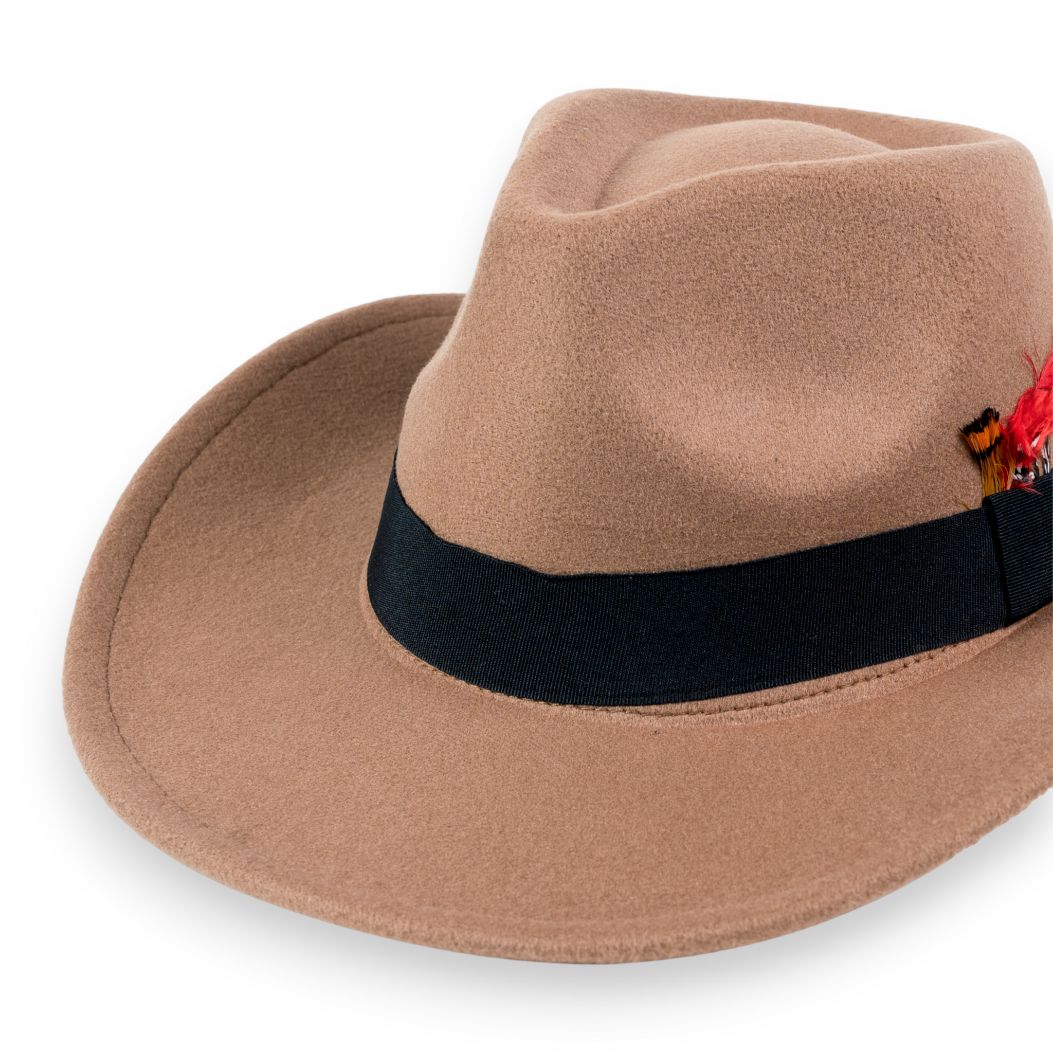 Chokore Cowboy Hat with Feather Details (Khaki)