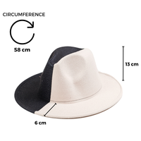 Chokore Chokore Half and Half Fedora Hat (Black & White)