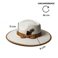 Chokore Chokore Feather Fedora Hat with Flat Brim