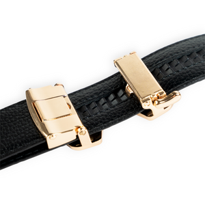 Chokore Chokore Crocodile Pattern Leather Belt (Black & Gold) Chokore Crocodile Pattern Leather Belt (Black & Gold) 