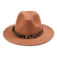 Chokore Chokore Fedora Hat with Leopard Belt (Beige)