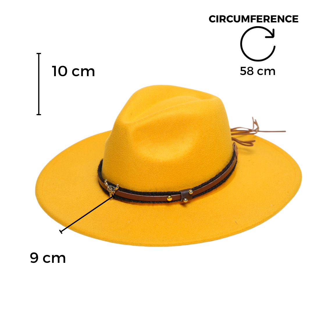 Chokore American Cowhead Fedora Hat (Yellow)