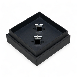 Chokore Chokore Textured Square Cufflinks (Black) Chokore Textured Square Cufflinks (Black) 