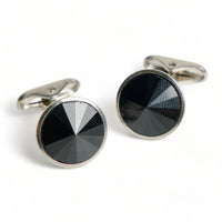 Chokore Chokore Silver Crystal Cufflinks (Black)