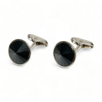 Chokore Chokore Silver Crystal Cufflinks (Black)