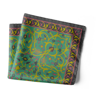 Chokore Chokore Sea Green Madhubani Silk Pocket Square - Indian at Heart Range