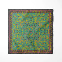 Chokore Chokore Sea Green Madhubani Silk Pocket Square - Indian at Heart Range