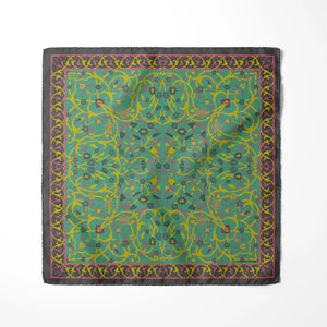 Chokore Chokore Sea Green Madhubani Silk Pocket Square - Indian at Heart Range Chokore Sea Green Madhubani Silk Pocket Square - Indian at Heart Range 