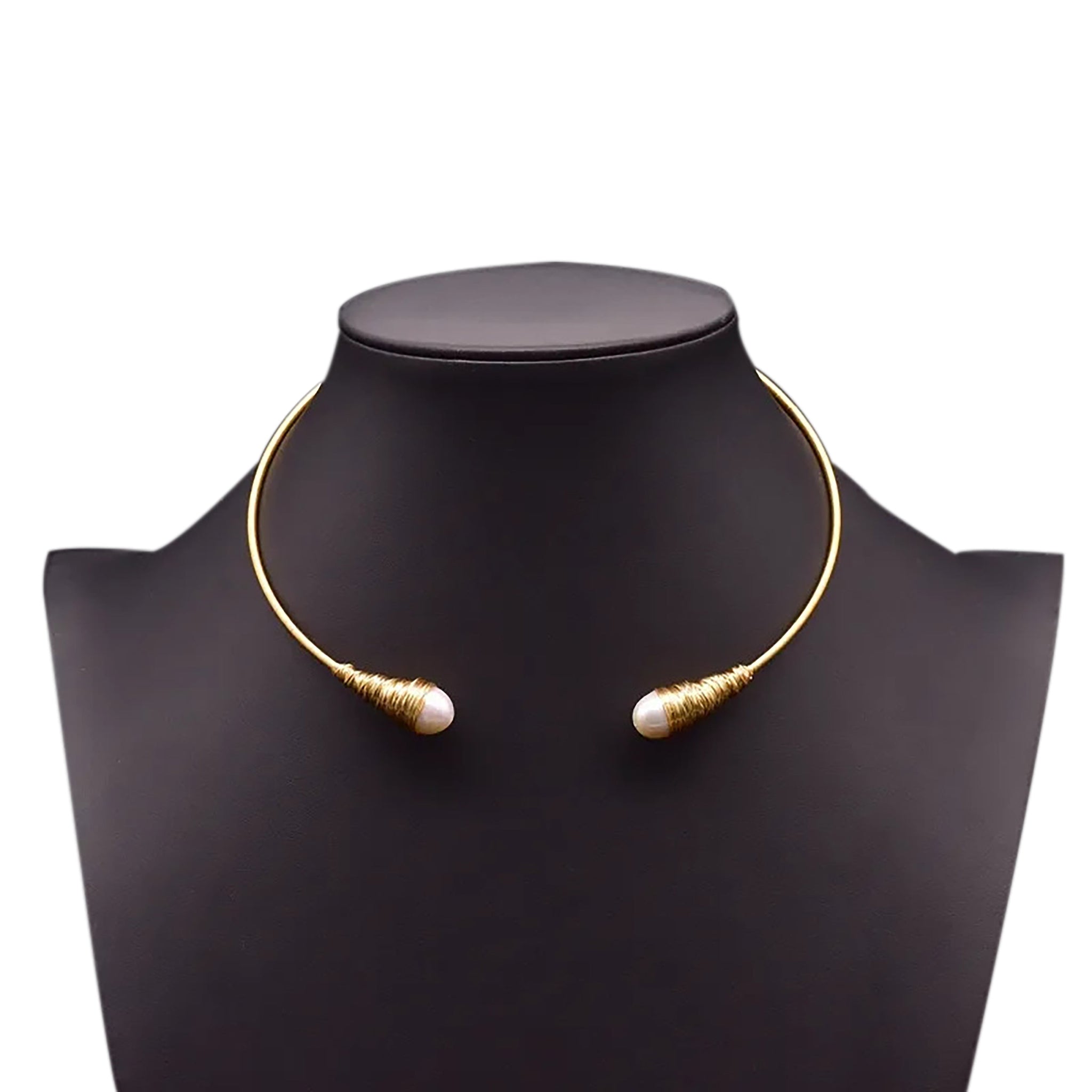Chokore Water Pearl Choker Necklace with wire detailing