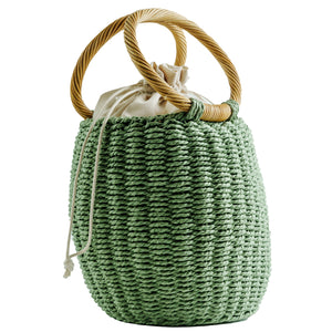 Chokore Chokore Straw Pot-shaped Bag (Green) Chokore Straw Pot-shaped Bag (Green) 