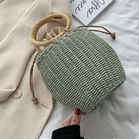 Chokore Chokore Straw Pot-shaped Bag (Green)