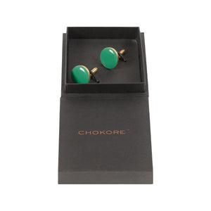 Chokore Chokore Green color Round shape Cufflinks Chokore Green color Round shape Cufflinks 