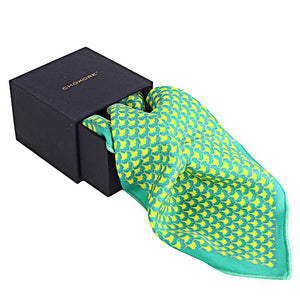 Chokore Chokore Sea Green And Lemon Green Silk Pocket square Chokore Sea Green And Lemon Green Silk Pocket square 