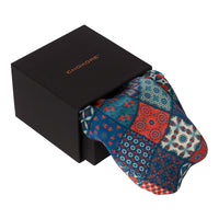 Chokore Chokore Blue & Red Silk Pocket Square - Indian At Heart line