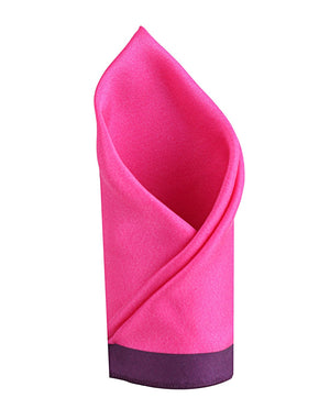 Chokore Chokore Magenta & PurpleSilk  Pocket Square - Squared line Chokore Magenta & PurpleSilk  Pocket Square - Squared line 